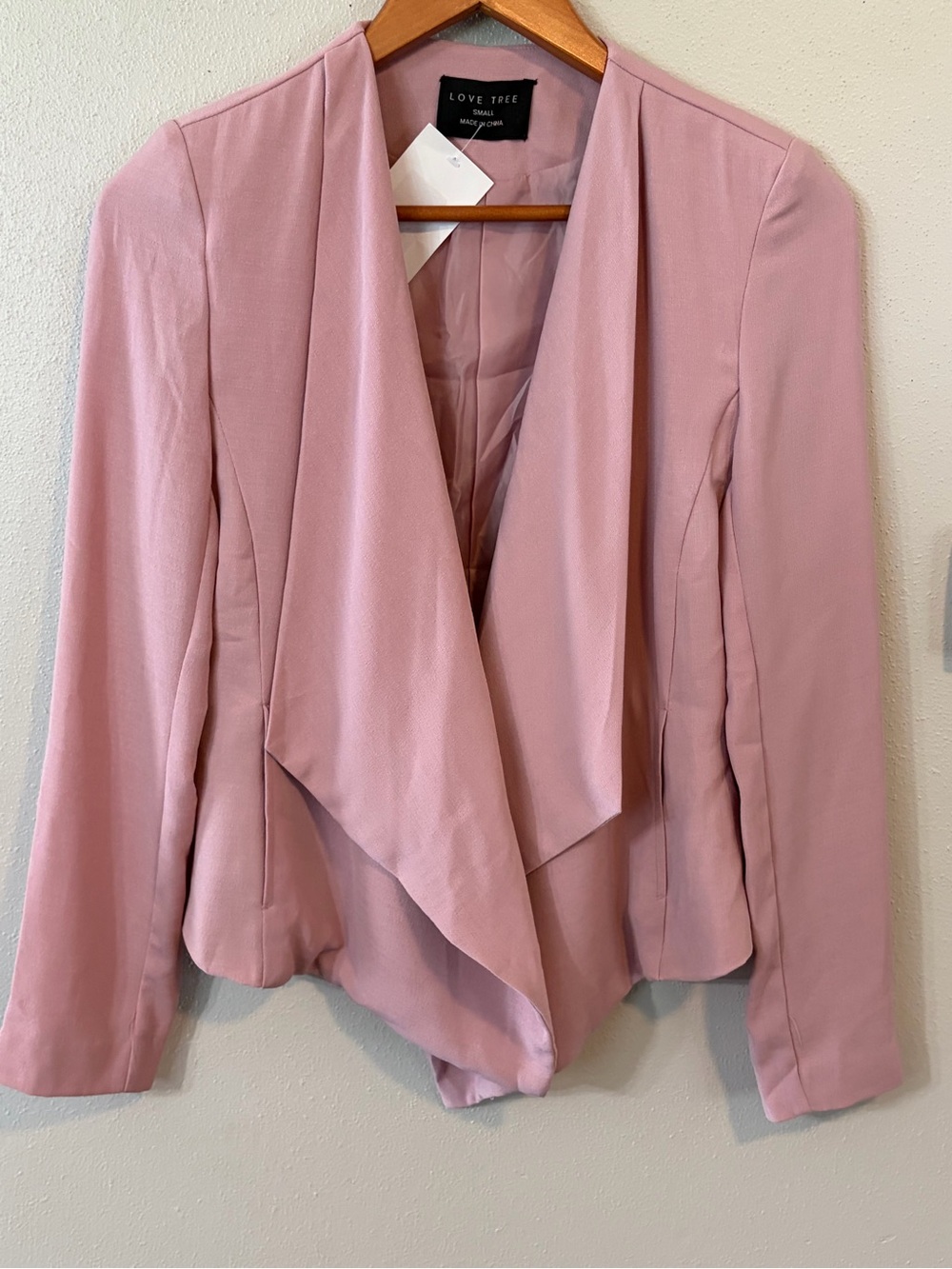 NWT Love Tree Pink Mauve Women's Blazer Size Small